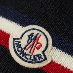 Шапка Moncler с трехцветным логотипом, черный