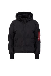 Зимняя куртка ALPHA INDUSTRIES Flight Jacket Hooded Logo Puffer Wmn, черный