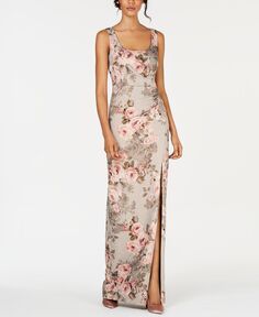 Женское платье-колонна с металлическим цветочным принтом Adrianna Papell, мульти