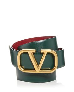 Мужской двусторонний кожаный ремень с пряжкой-логотипом Valentino Garavani