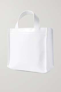 ACNE STUDIOS Миниатюрная сумка-тоут из искусственной лакированной кожи с тиснением, белый