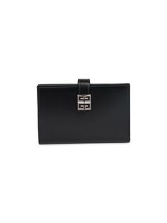 Кожаный кошелек 4G среднего размера в два сложения Givenchy, черный