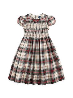 Платье-блузка из шерстяного твила для маленьких девочек Polo Ralph Lauren, кремовый