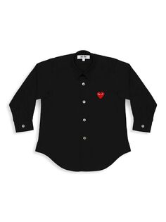 Рубашка на пуговицах с логотипом Little Kid&apos;s Play Kids Comme des Garçons PLAY, черный