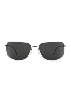 Прямоугольные солнцезащитные очки TMA Seefeld 63MM Silhouette, черный