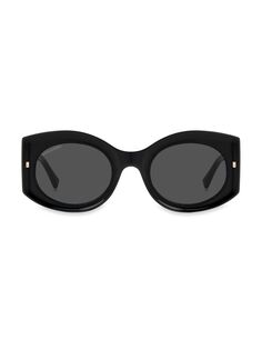 Овальные солнцезащитные очки 51MM Dsquared2, черный