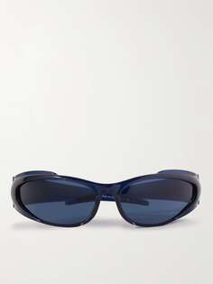 Солнцезащитные очки D-Frame из ацетата с принтом логотипа Balenciaga, синий