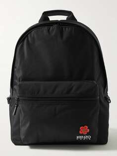 Рюкзак из плотной ткани с вышитым логотипом Crest Appliquéd KENZO, черный