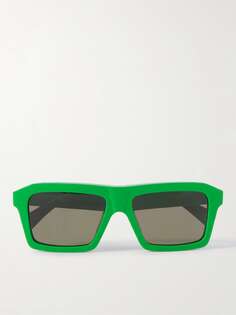 Солнцезащитные очки в прямоугольной оправе из ацетата BOTTEGA VENETA EYEWEAR, зеленый