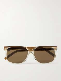 Солнцезащитные очки из ацетата квадратной оправы SAINT LAURENT EYEWEAR, коричневый