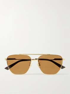 Золотистые солнцезащитные очки-авиаторы BOTTEGA VENETA EYEWEAR, золотой