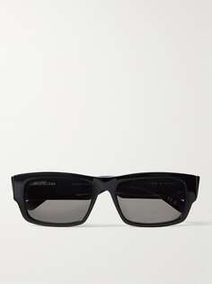 Солнцезащитные очки в прямоугольной оправе из ацетата с принтом логотипа Balenciaga, черный