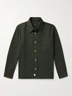 Surchemise Graham Верхняя рубашка из хлопкового холста A.P.C., зеленый