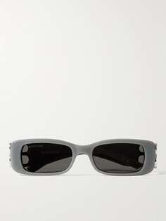 Солнцезащитные очки прямоугольной формы из ацетата и серебристого тона Balenciaga, серый
