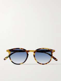 Солнцезащитные очки Carlton 47 в круглой оправе черепаховой расцветки из ацетата Garrett Leight California Optical, коричневый