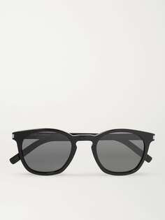 Солнцезащитные очки из ацетата в круглой оправе SAINT LAURENT EYEWEAR, черный