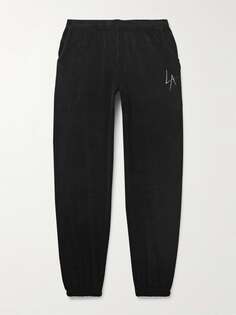 Зауженные велюровые спортивные штаны LA Slash с вышитым логотипом Local Authority La, черный