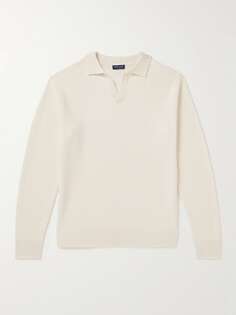 Рубашка поло Alpine Riviera из кашемира и шерсти с сотовой вязкой PETER MILLAR, белый