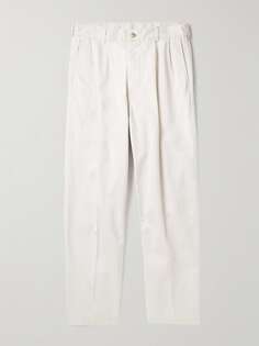 Широкие брюки из хлопкового твила Two Tuck ORSLOW, белый