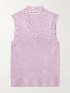 Узкий хлопковый свитер-жилет Miles Leon, фиолетовый
