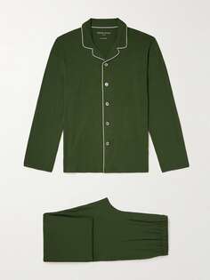 Basel 15 Прямой пижамный комплект из эластичного трикотажа из модала DEREK ROSE, зеленый