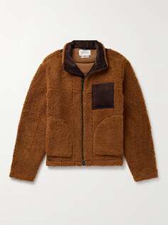 Куртка Bembridge из искусственной овчины с отделкой из хлопка и вельвета OLIVER SPENCER, коричневый