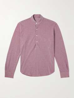 Рубашка из хлопка-пике с воротником-стойкой Stòffa, фиолетовый