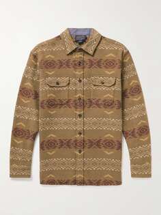 Рубашка Driftwood из матового хлопка и жаккарда PENDLETON, коричневый