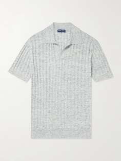 Рубашка поло Rino в рубчик из смеси хлопка и шелка Frescobol Carioca, синий
