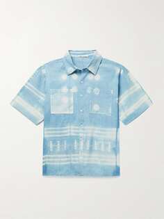 Рубашка из хлопка и вуали цвета индиго 11.11/Eleven Eleven, синий