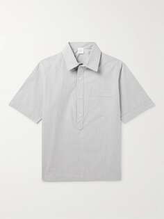 Хлопковая рубашка с половинной планкой LORETTA CAPONI, серый