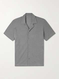 Рубашка из хлопка-пике с воротником-стойкой Stòffa, серый