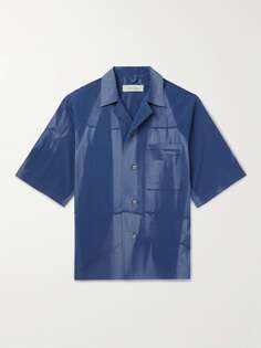 Выцветшая нейлоновая рубашка с воротником-стойкой JIYONGKIM, синий