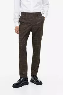 Деловые брюки slim fit H&amp;M, коричневый H&M