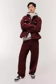 Джинсовая куртка свободного кроя H&amp;M, красный H&M