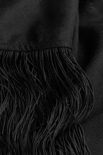 Габардиновый шарф с бахромой H&amp;M, черный H&M