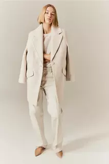 Габардиновое пальто H&amp;M, белый H&M