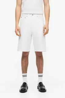 Габардиновые шорты свободного кроя H&amp;M, белый H&M