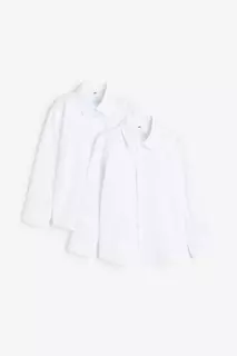 Две пары школьных рубашек, которые легко гладить H&amp;M, белый H&M