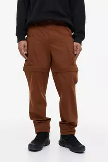 Водоотталкивающие походные брюки на молнии H&amp;M, коричневый H&M
