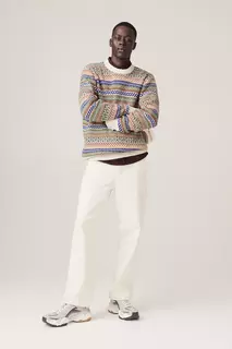 Жаккардовый свитер обычного кроя H&amp;M, бежевый H&M