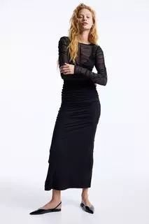 Длинная юбка с комплектами H&amp;M, черный H&M