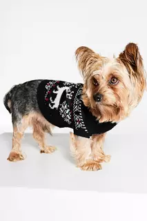 Жаккардовый вязаный свитер для собак H&amp;M, черный H&M