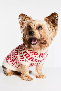 Жаккардовый вязаный свитер для собак H&amp;M, бежевый H&M