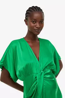 Драпированное платье H&amp;M, зеленый H&M
