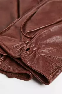 Кожаные перчатки H&amp;M, коричневый H&M