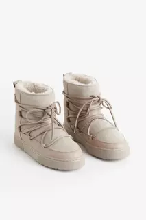Замшевые ботинки на теплой подкладке H&amp;M, бежевый H&M