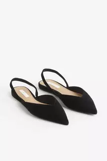 Замшевые туфли на открытом каблуке H&amp;M, черный H&M