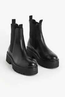 Кожаные ботинки челси H&amp;M, черный H&M