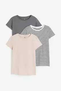 Комплект из 3 хлопковых футболок H&amp;M, серый H&M